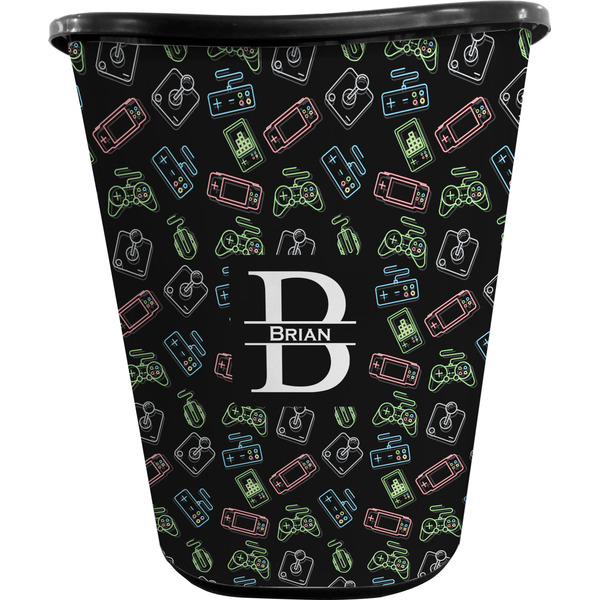 Custom Video Game Waste Basket - Double Sided (Black) (Personalized)