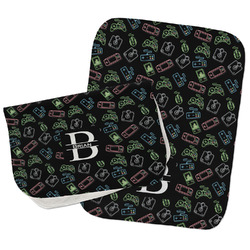 Video Game Burp Cloths - Fleece - Set of 2 w/ Name and Initial