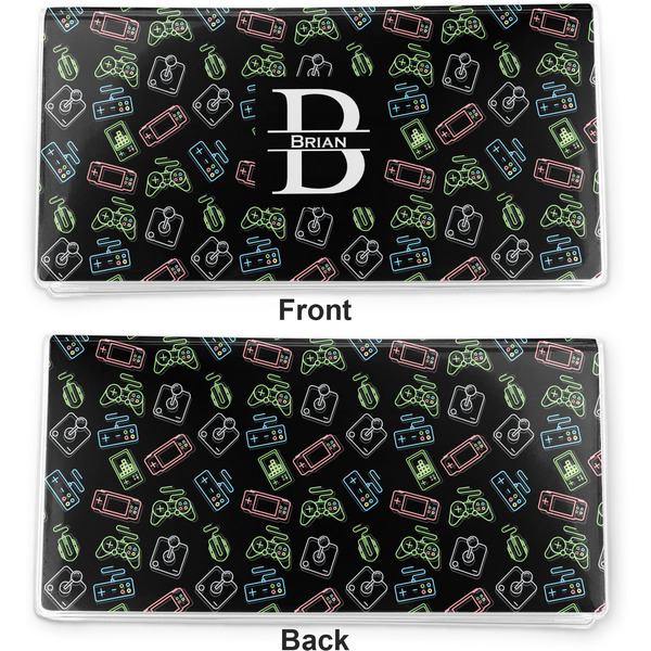 Video Game Vinyl Check Book Cover - Front and Back