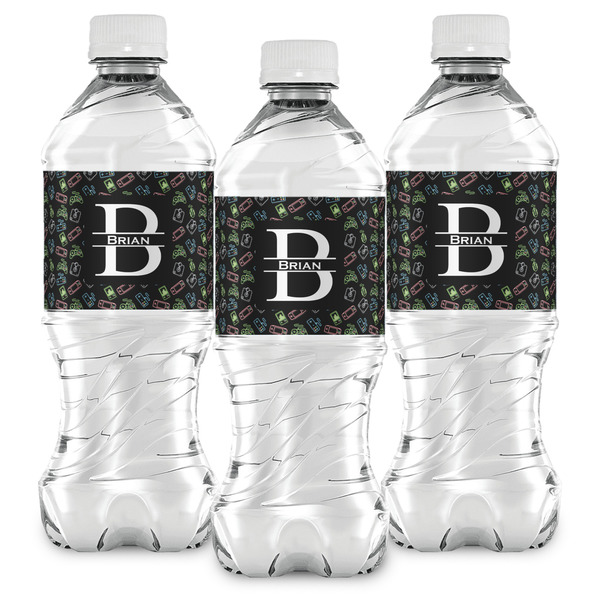 Video Game Water Bottle Labels - Front View