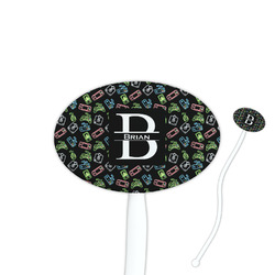 Video Game Oval Plastic Stir Sticks (Personalized)