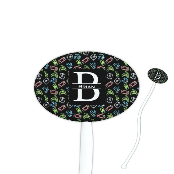 Custom Video Game Oval Plastic Stir Sticks (Personalized)