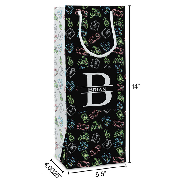 Video Game Wine Gift Bag - Dimensions