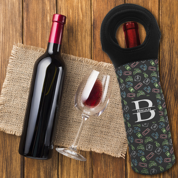 Video Game Wine Tote Bag - FLATLAY