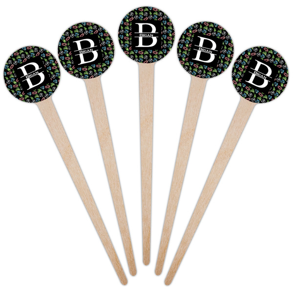 Video Game Wooden 4" Food Pick - Round - Fan View