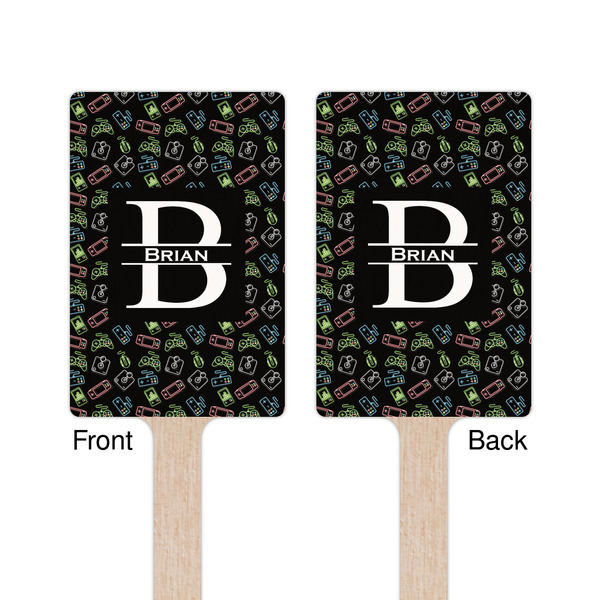 Video Game Wooden 6.25" Stir Stick - Rectangular - Double Sided - Front & Back