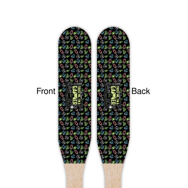 Video Game Wooden Food Pick - Paddle - Double Sided - Front & Back