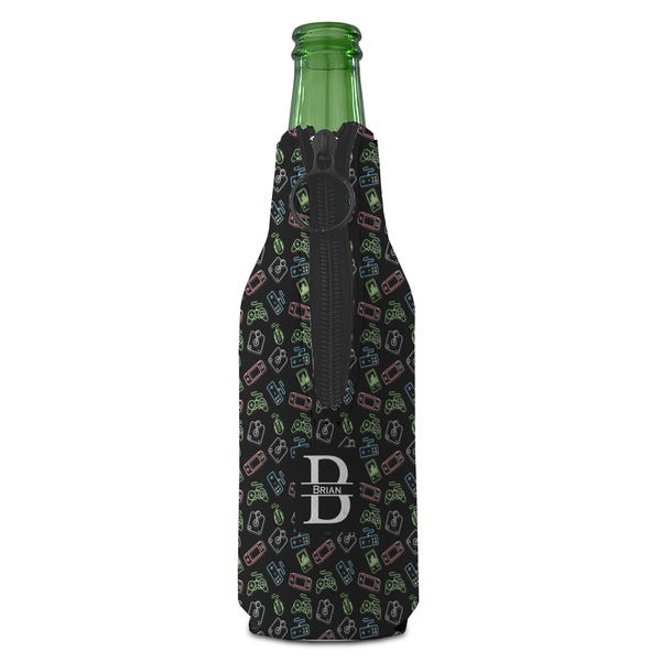 Video Game Zipper Bottle Cooler - BACK (bottle)