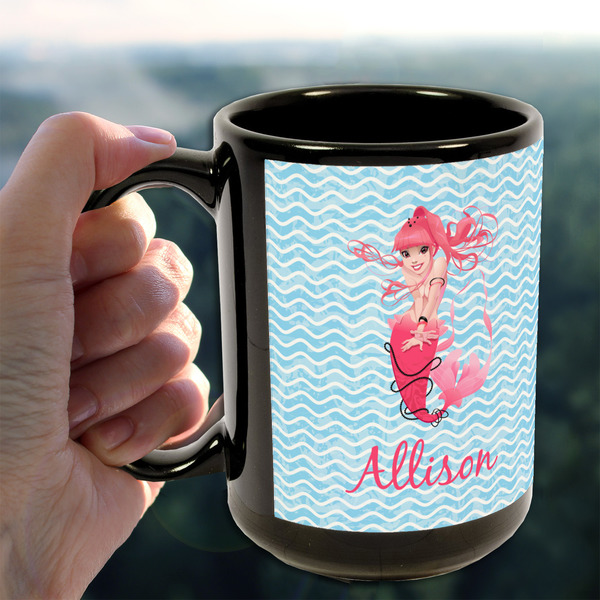 Mermaid 15oz. Black Mug - LIFESTYLE