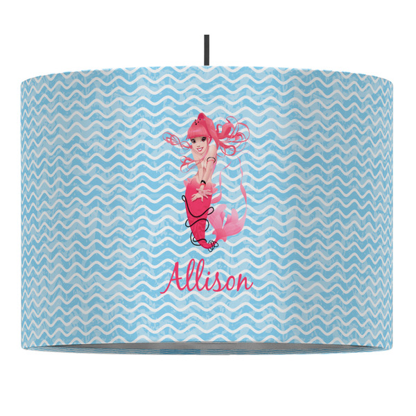 Custom Mermaid 16" Drum Pendant Lamp - Fabric (Personalized)