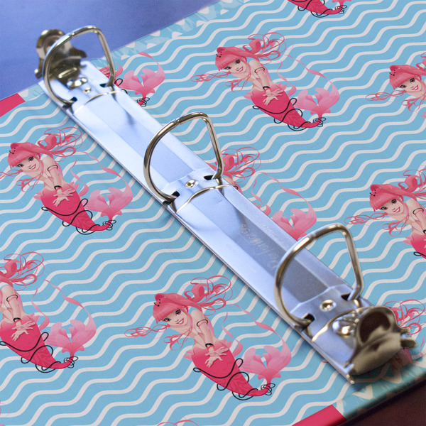 Mermaid 3 Ring Binders - Full Wrap - 1" - DETAIL