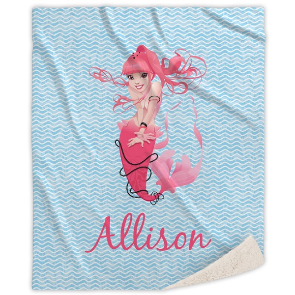 Custom Mermaid Sherpa Throw Blanket (Personalized)