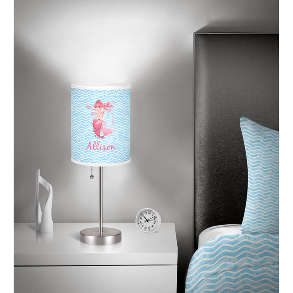 Mermaid 7 inch drum lamp shade - in room