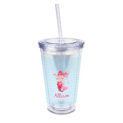 Mermaid 16oz Double Wall Acrylic Tumbler with Lid & Straw - Full Print (Personalized)
