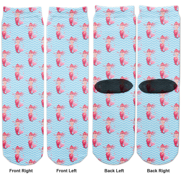 Mermaid Adult Crew Socks - Double Pair - Front and Back - Apvl