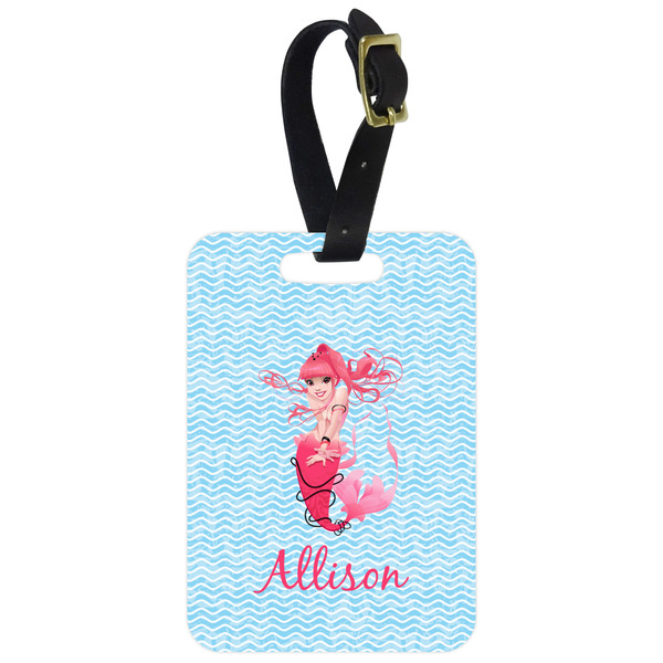 Custom Mermaid Metal Luggage Tag w/ Name or Text