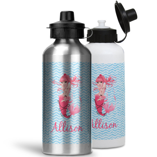 Mermaid Aluminum Water Bottles - MAIN (white &silver)