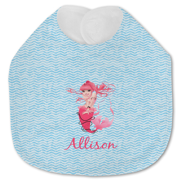 Custom Mermaid Jersey Knit Baby Bib w/ Name or Text
