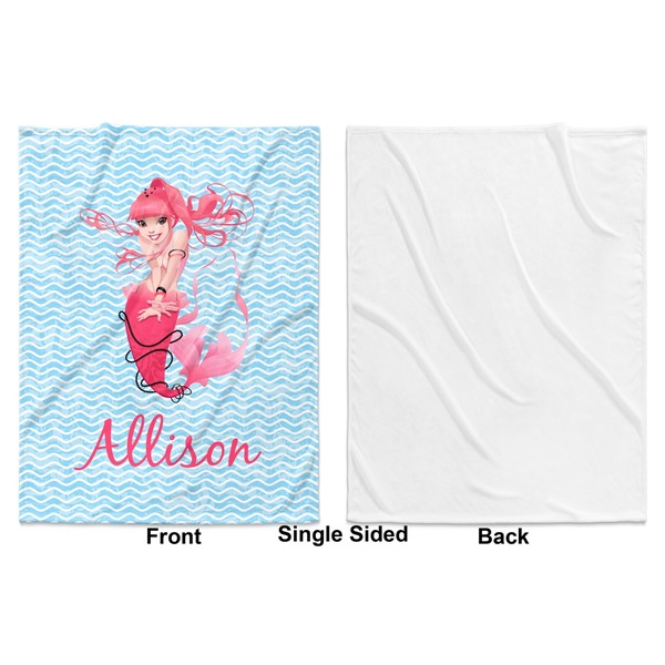 Mermaid Baby Blanket (Single Side - Printed Front, White Back)