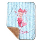 Mermaid Sherpa Baby Blanket - 30" x 40" w/ Name or Text