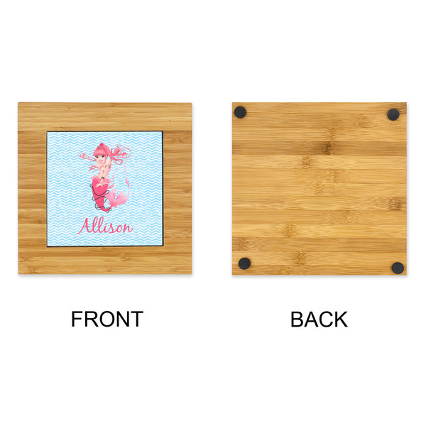 Mermaid Bamboo Trivet with 6" Tile - APPROVAL