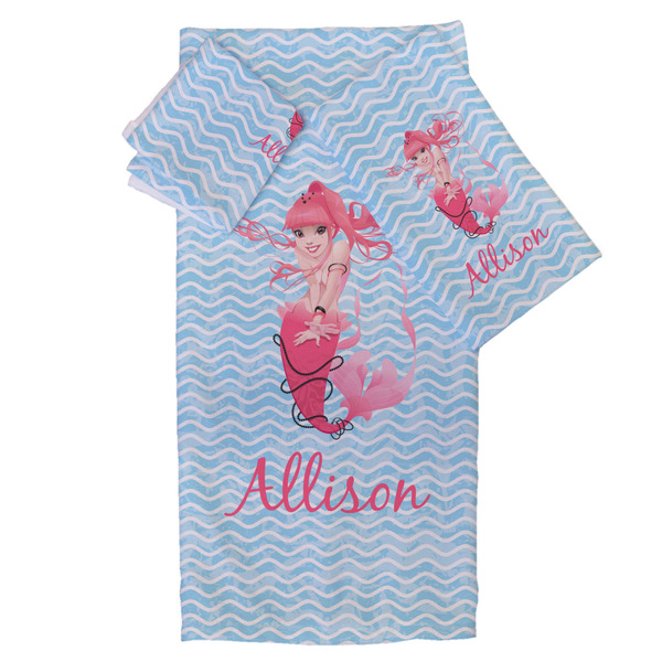 Custom Mermaid Bath Towel Set - 3 Pcs (Personalized)