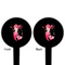 Mermaid Black Plastic 4" Food Pick - Round - Double Sided - Front & Back