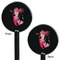 Mermaid Black Plastic 5.5" Stir Stick - Double Sided - Round - Front & Back