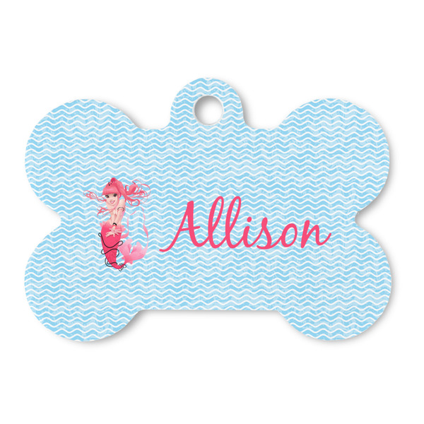 Custom Mermaid Bone Shaped Dog ID Tag (Personalized)
