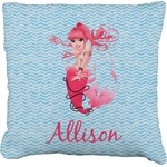 Mermaid Faux-Linen Throw Pillow 16" (Personalized)