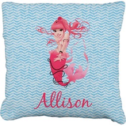 Mermaid Faux-Linen Throw Pillow 18" (Personalized)