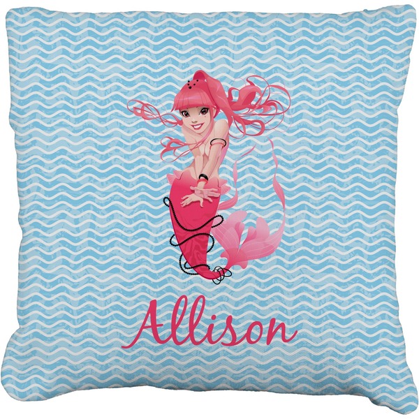 Custom Mermaid Faux-Linen Throw Pillow 20" (Personalized)