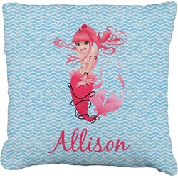 Mermaid Faux-Linen Throw Pillow (Personalized)