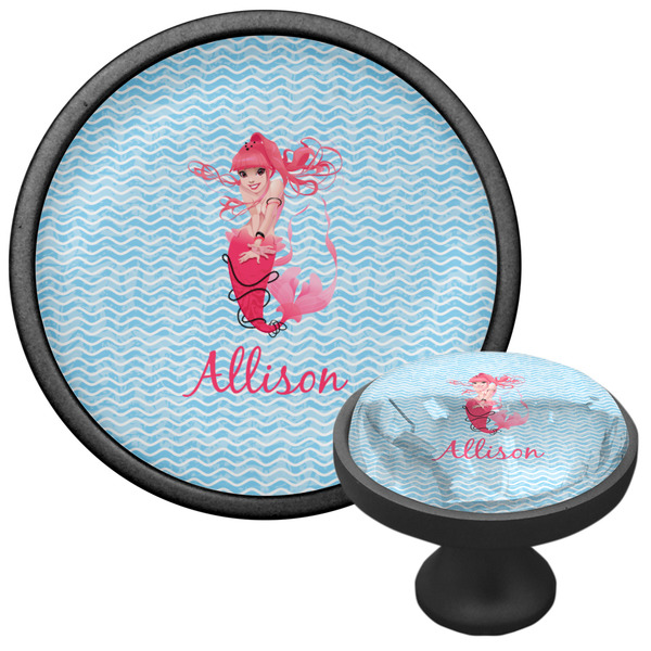 Mermaid Cabinet Knob - Black - Multi Angle