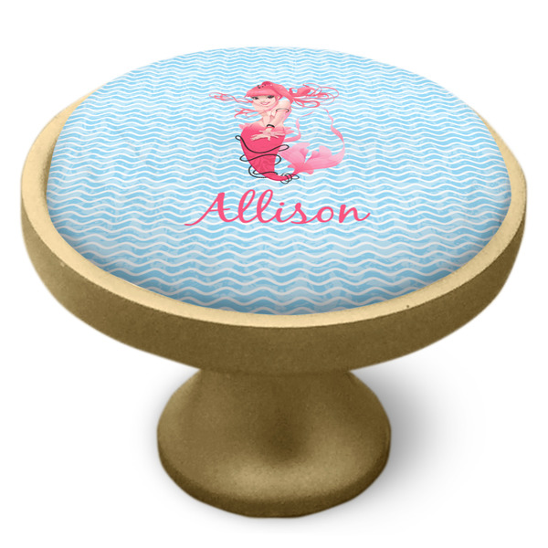 Mermaid Cabinet Knob - Gold - Side