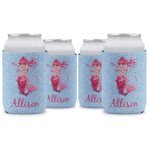 Custom Mermaid Can Cooler (12 oz) - Set of 4 w/ Name or Text
