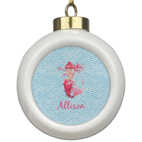 Custom Mermaid Ceramic Ball Ornament (Personalized)