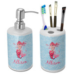 Mermaid Ceramic Bathroom Accessories Set (Personalized)
