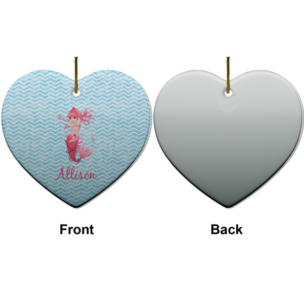 Mermaid Ceramic Flat Ornament - Heart Front & Back (APPROVAL)