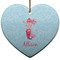 Mermaid Ceramic Flat Ornament - Heart (Front)