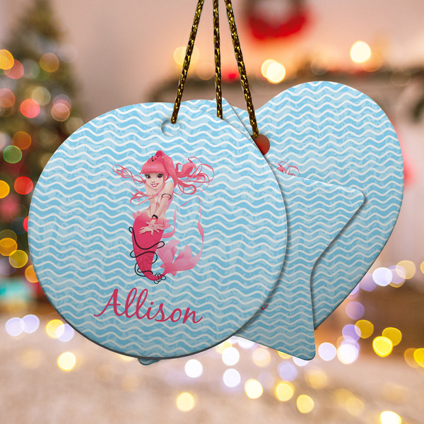 Custom Mermaid Ceramic Ornament w/ Name or Text