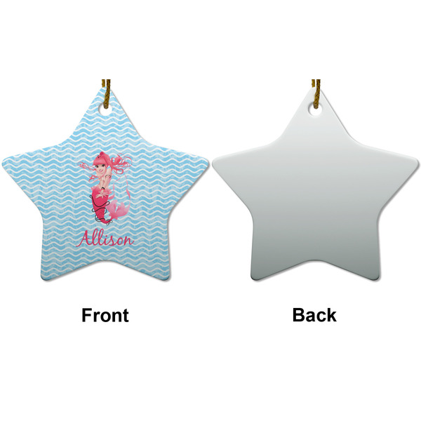 Mermaid Ceramic Flat Ornament - Star Front & Back (APPROVAL)
