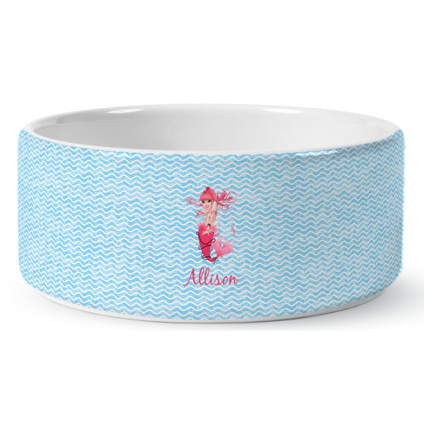 Custom Mermaid Ceramic Dog Bowl - Medium (Personalized)