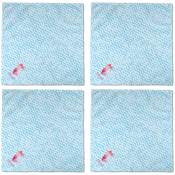 Mermaid Cloth Napkins - Personalized Dinner (APPROVAL) Set of 4