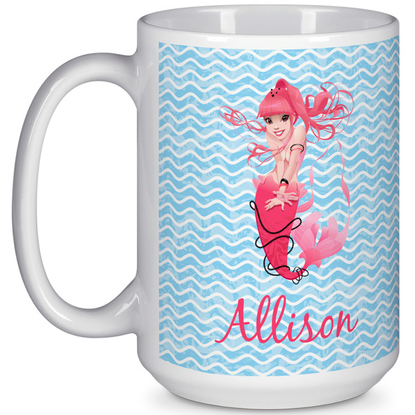 Custom Mermaid 15 Oz Coffee Mug - White (Personalized)