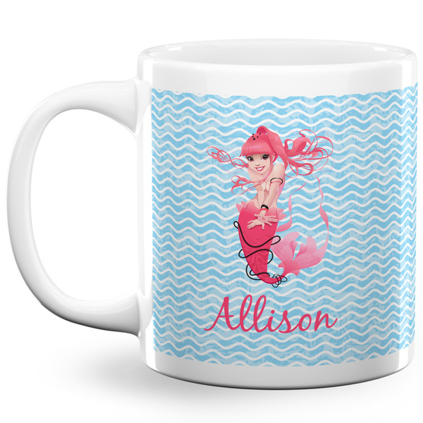 Custom Mermaid 20 Oz Coffee Mug - White (Personalized)