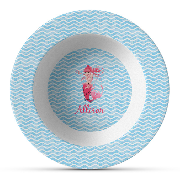 Custom Mermaid Plastic Bowl - Microwave Safe - Composite Polymer (Personalized)
