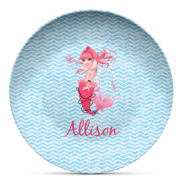 Custom Mermaid Microwave Safe Plastic Plate - Composite Polymer (Personalized)