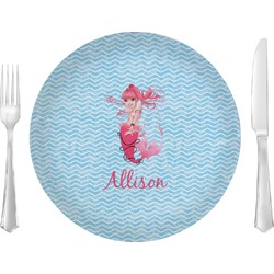 Mermaid 10" Glass Lunch / Dinner Plates - Single or Set (Personalized)
