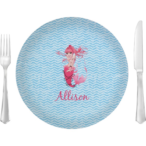 Custom Mermaid 10" Glass Lunch / Dinner Plates - Single or Set (Personalized)